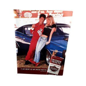 2000 Swisher Sweets Racing Car Glam Couple Vintage Tobacco Print Ad